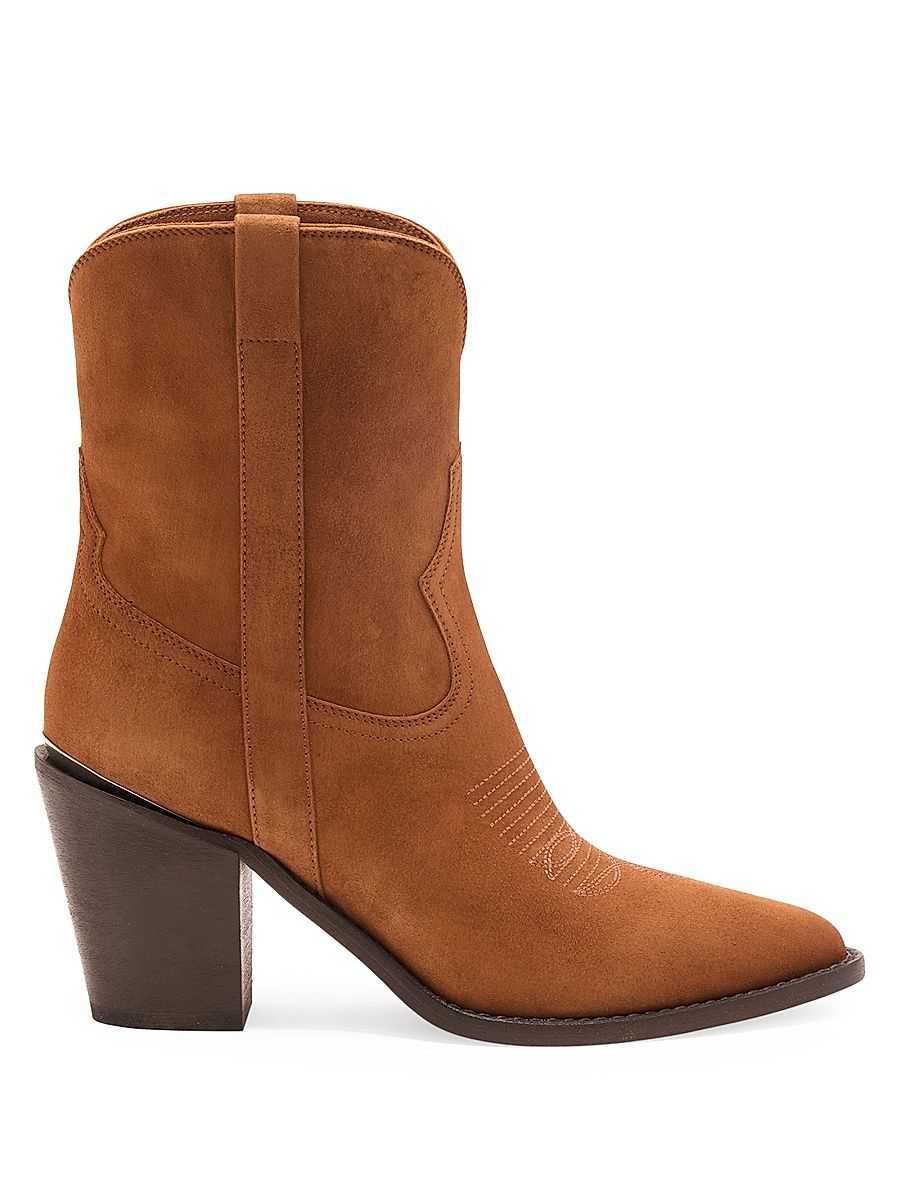 Women's Leigh Anne 90MM Suede Ankle Boots - Teak - Size 10