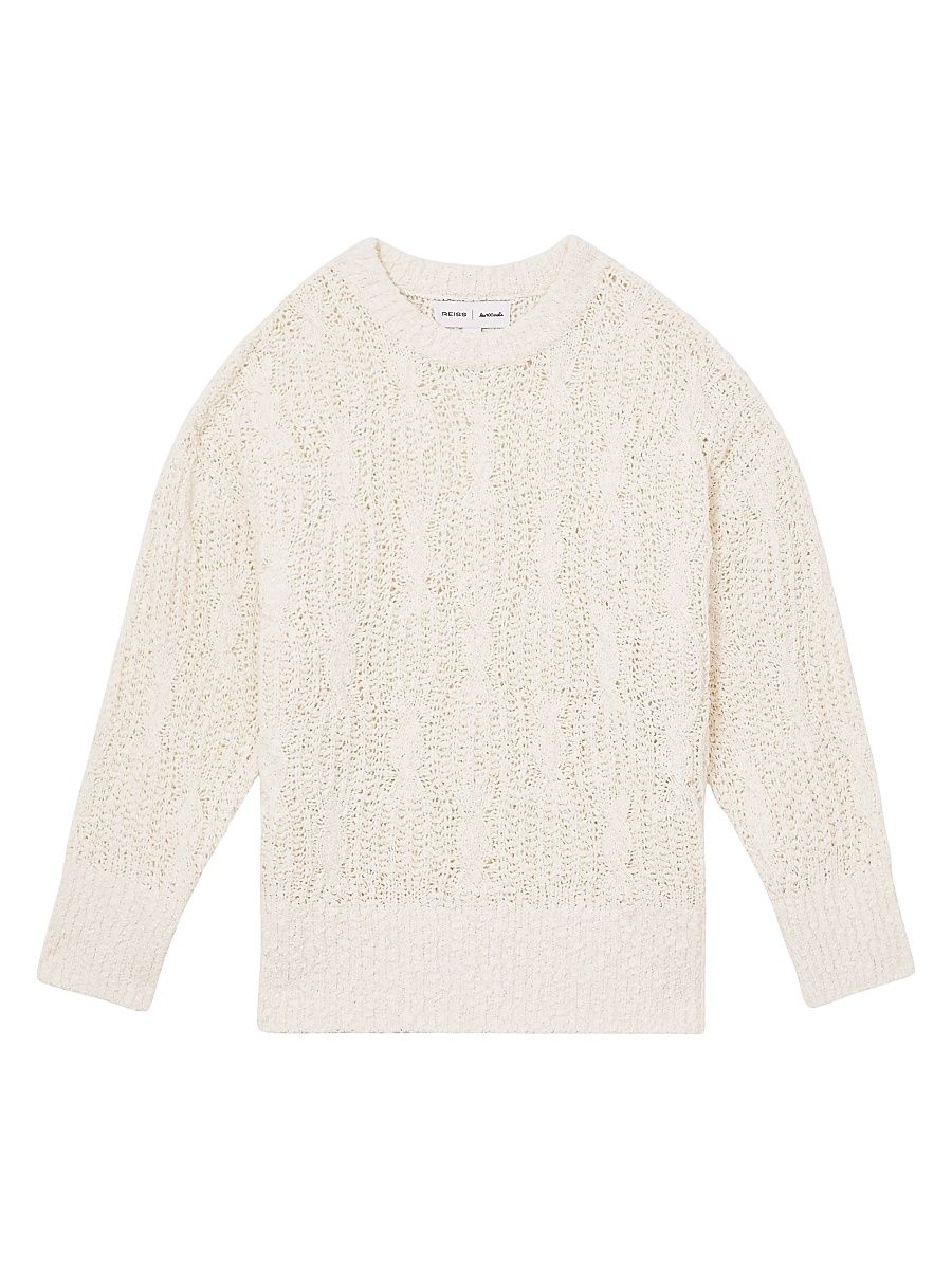 Women's Oakley Textured Crewneck Sweater - Ivory - Size XL