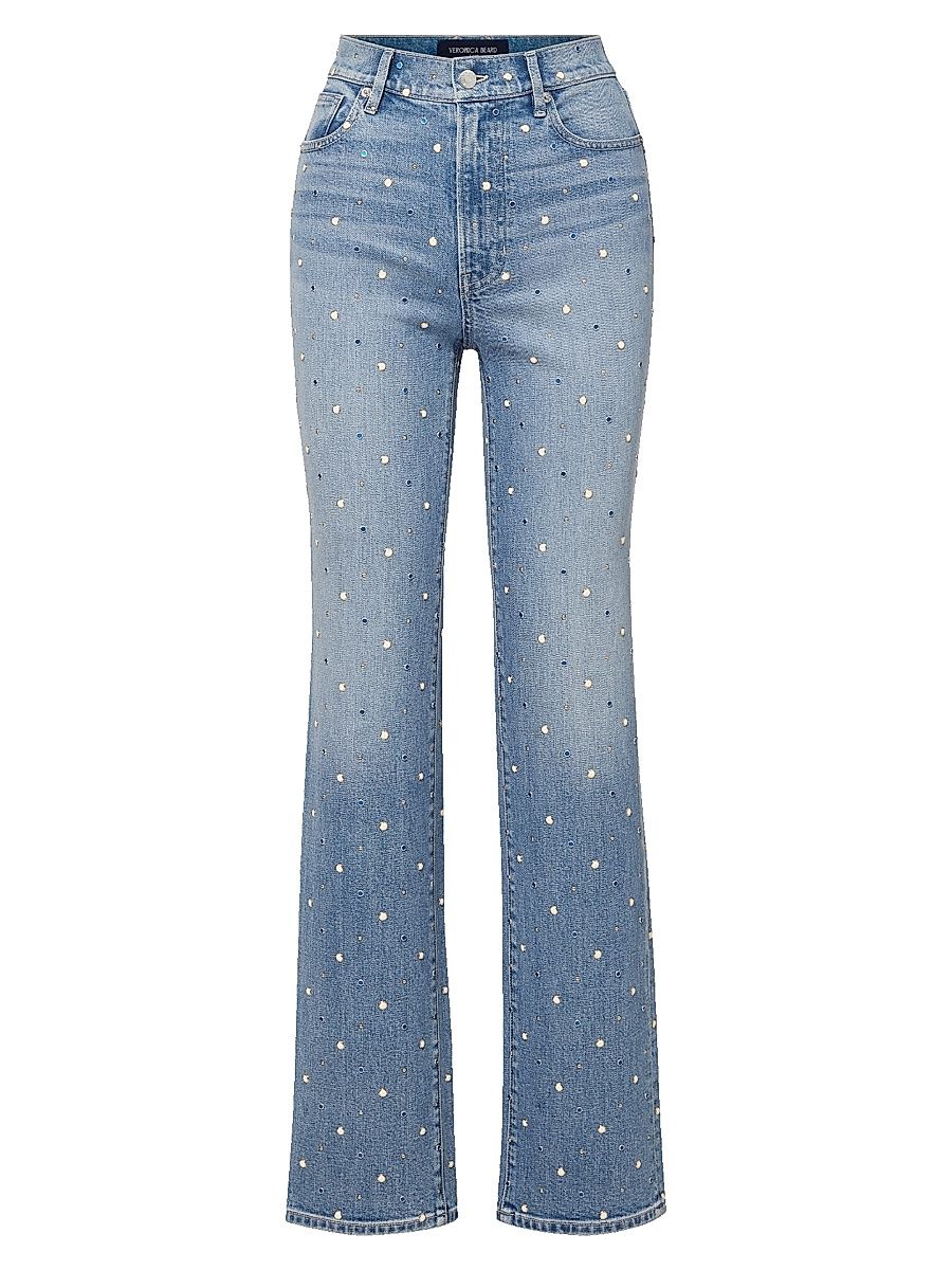Women's Dylan Embellished High-Rise Straight-Leg Jeans - Amethyst Frost - Size 24