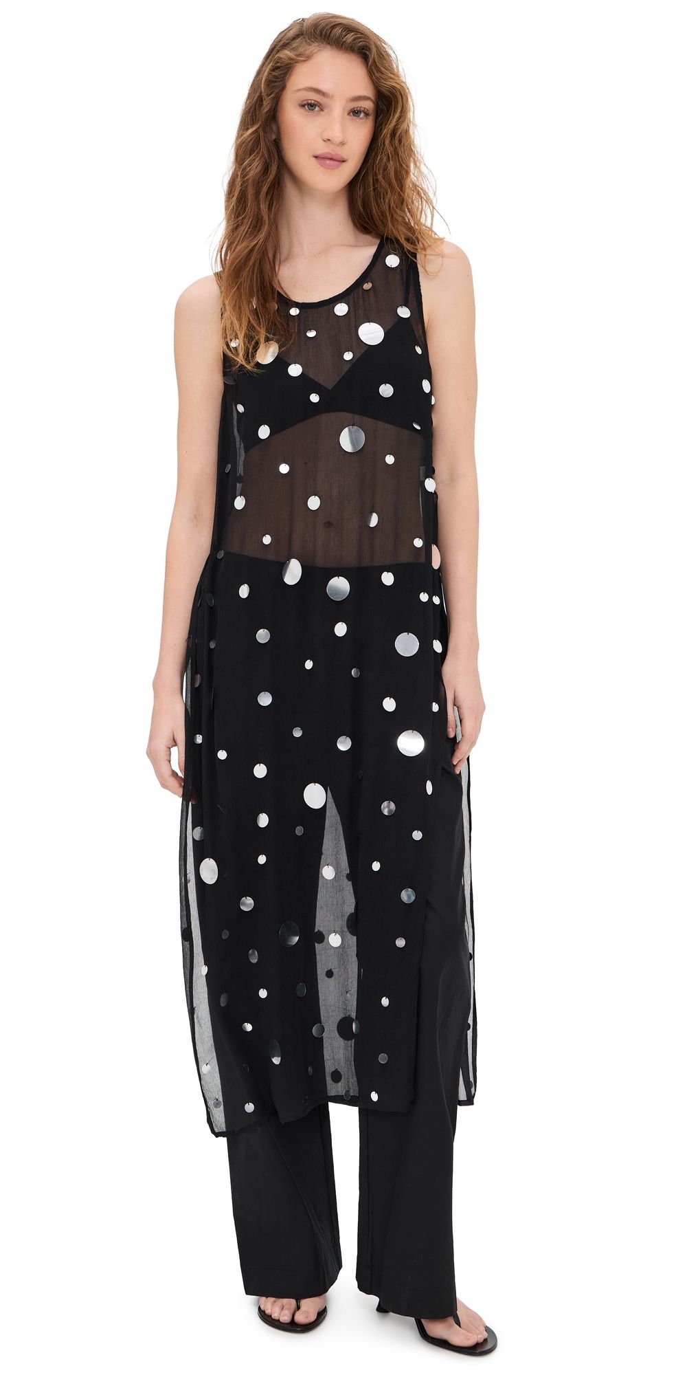 Chan Luu Chloe Sequin Tunic Black One Size