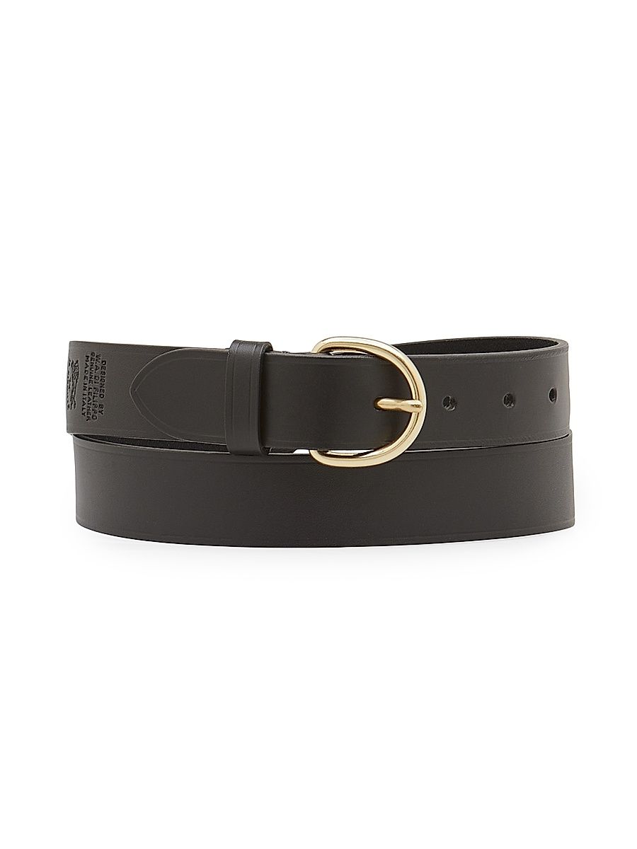 Women's Heritage Classic Leather Belt - Nero - Size Medium