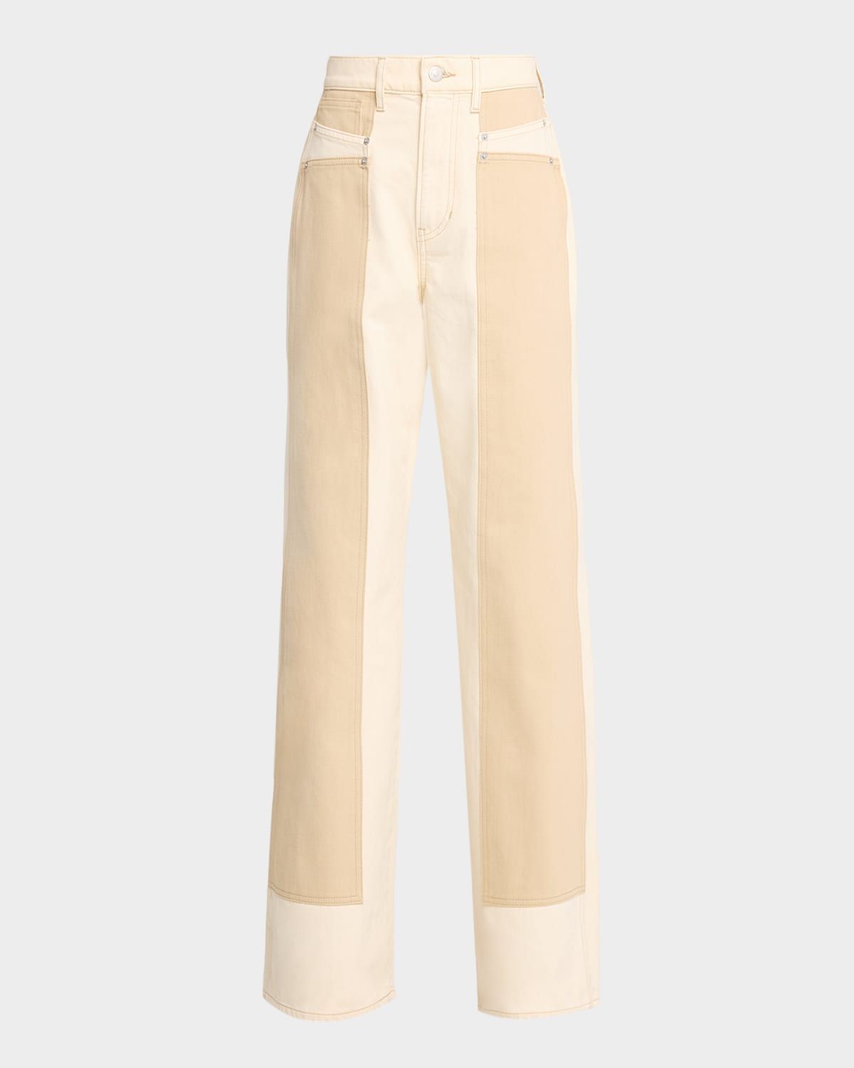 Taylor Color-Block Wide-Leg Jeans