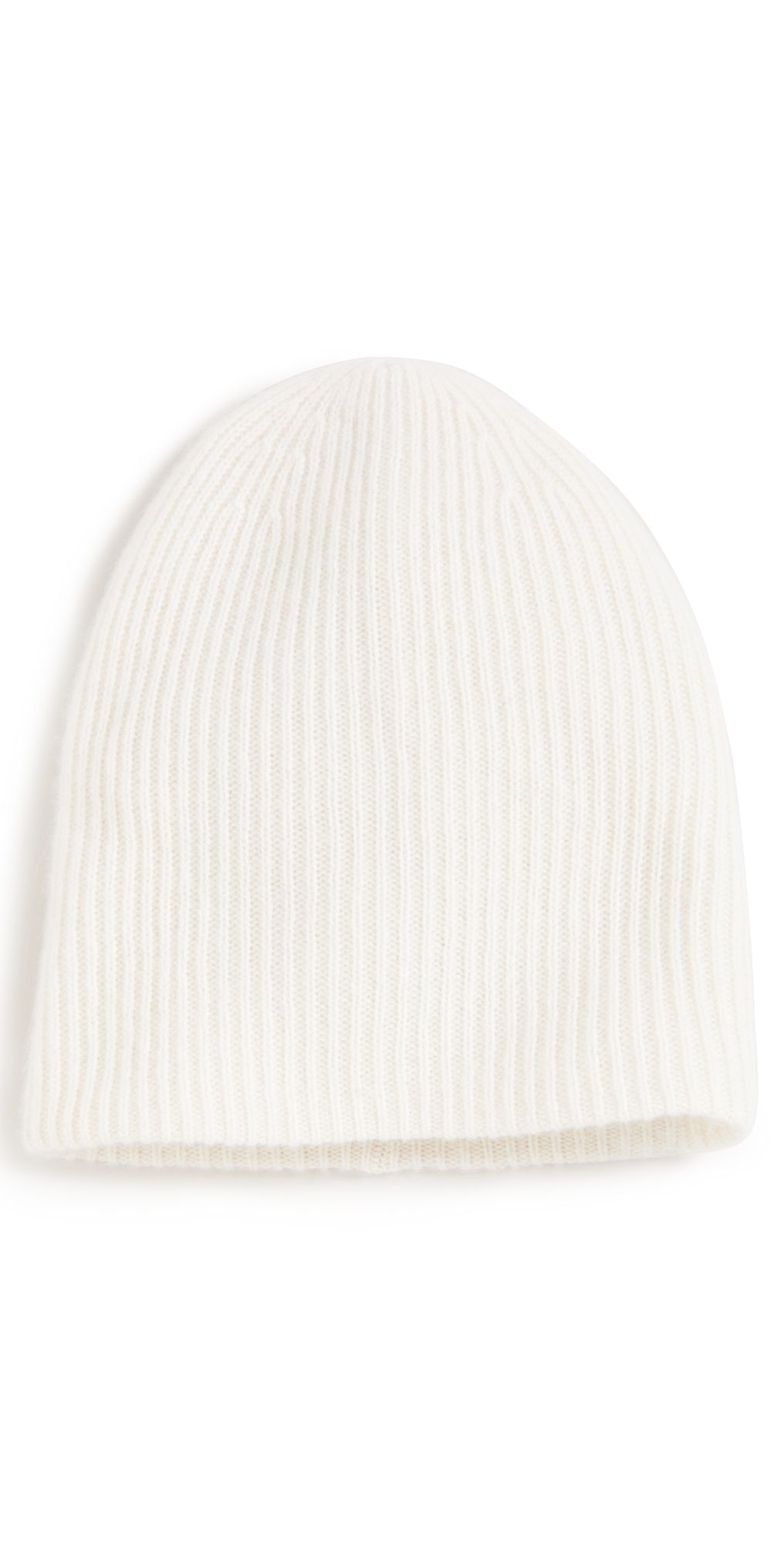 White & Warren Cashmere Plush Rib Beanie Soft White One Size