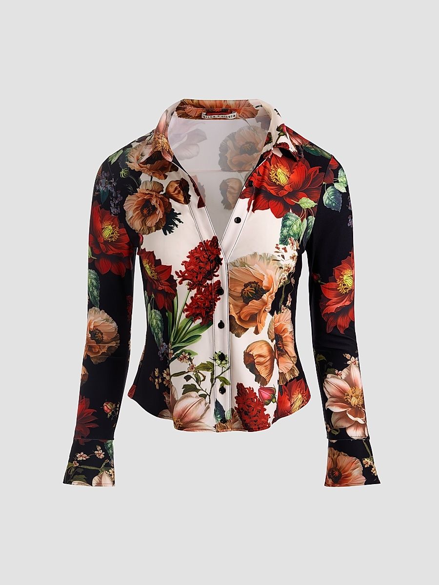 Women's Freya Printed Top - Floral Radiance - Size Small