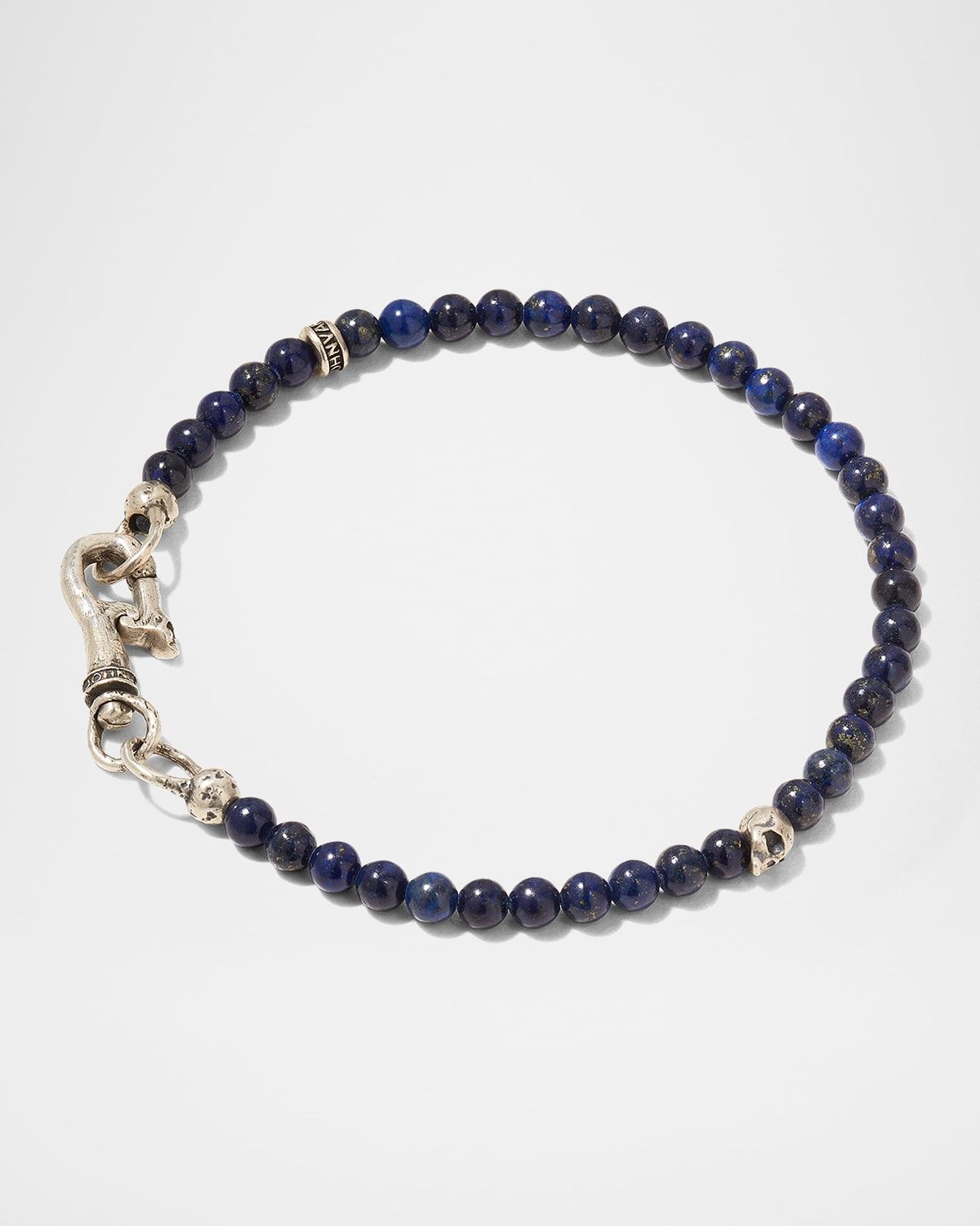 Men & apos;s Skull Lapis Beaded Bracelet