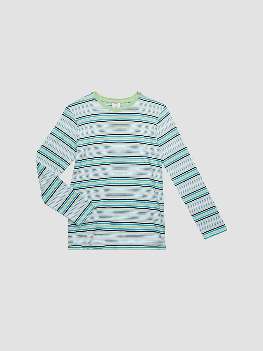 Little Boy's & Boy's Striped Long-Sleeve T-Shirt - Casablanca Logo - Size 13