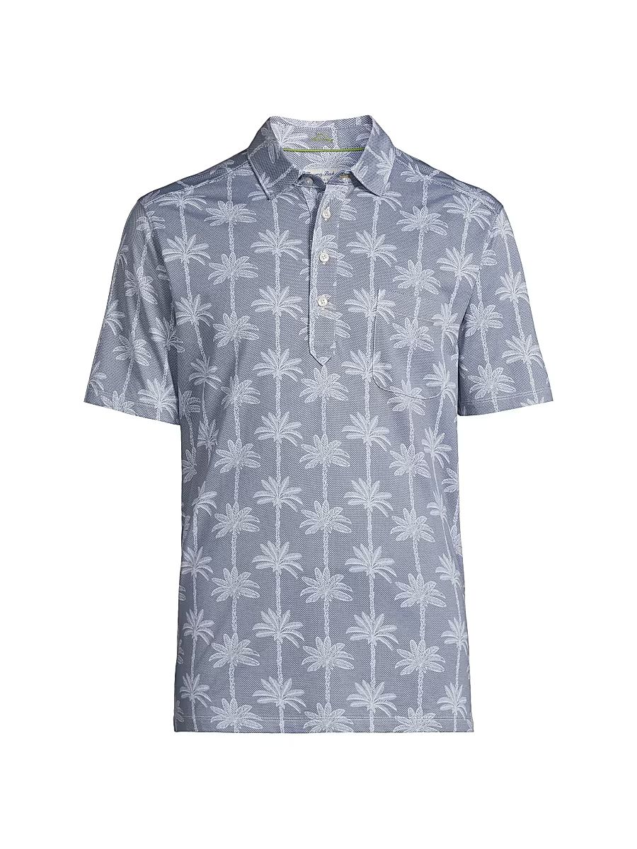 Men's San Lucio Palm Lane Polo Shirt - Blue Hawaiian - Size Small
