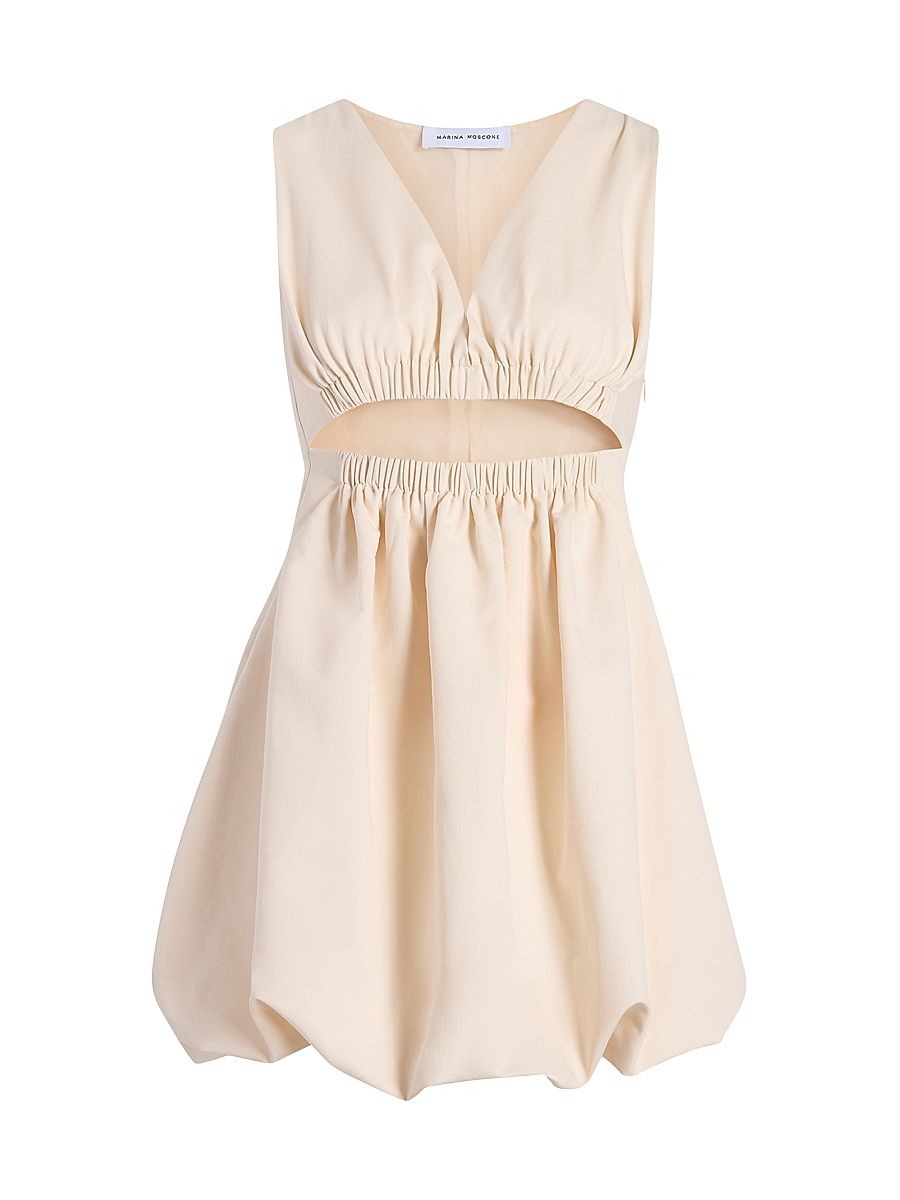 Women's Cutout Cotton Bubble Dress - Ecru - Size 10