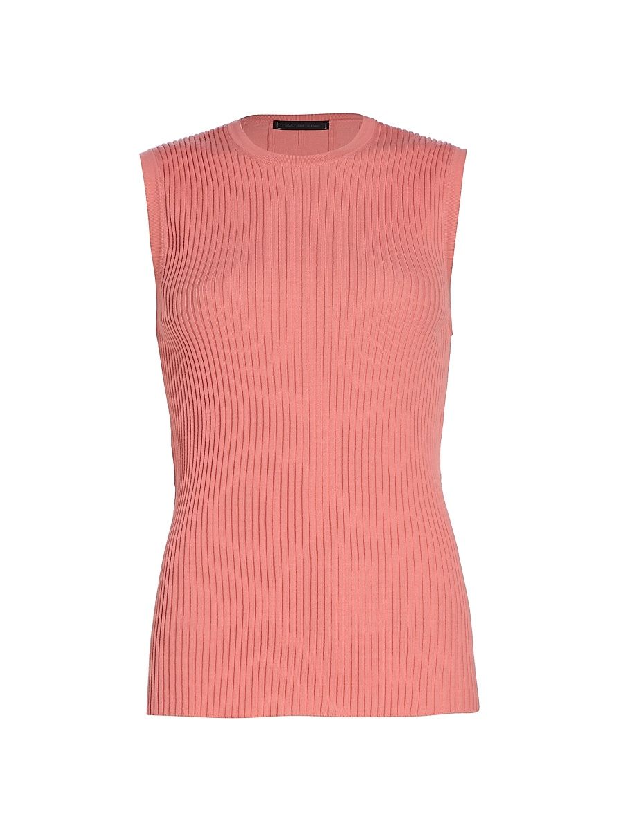 Women's COLLECTION Cotton Sleeveless Shell - Rose - Size XL