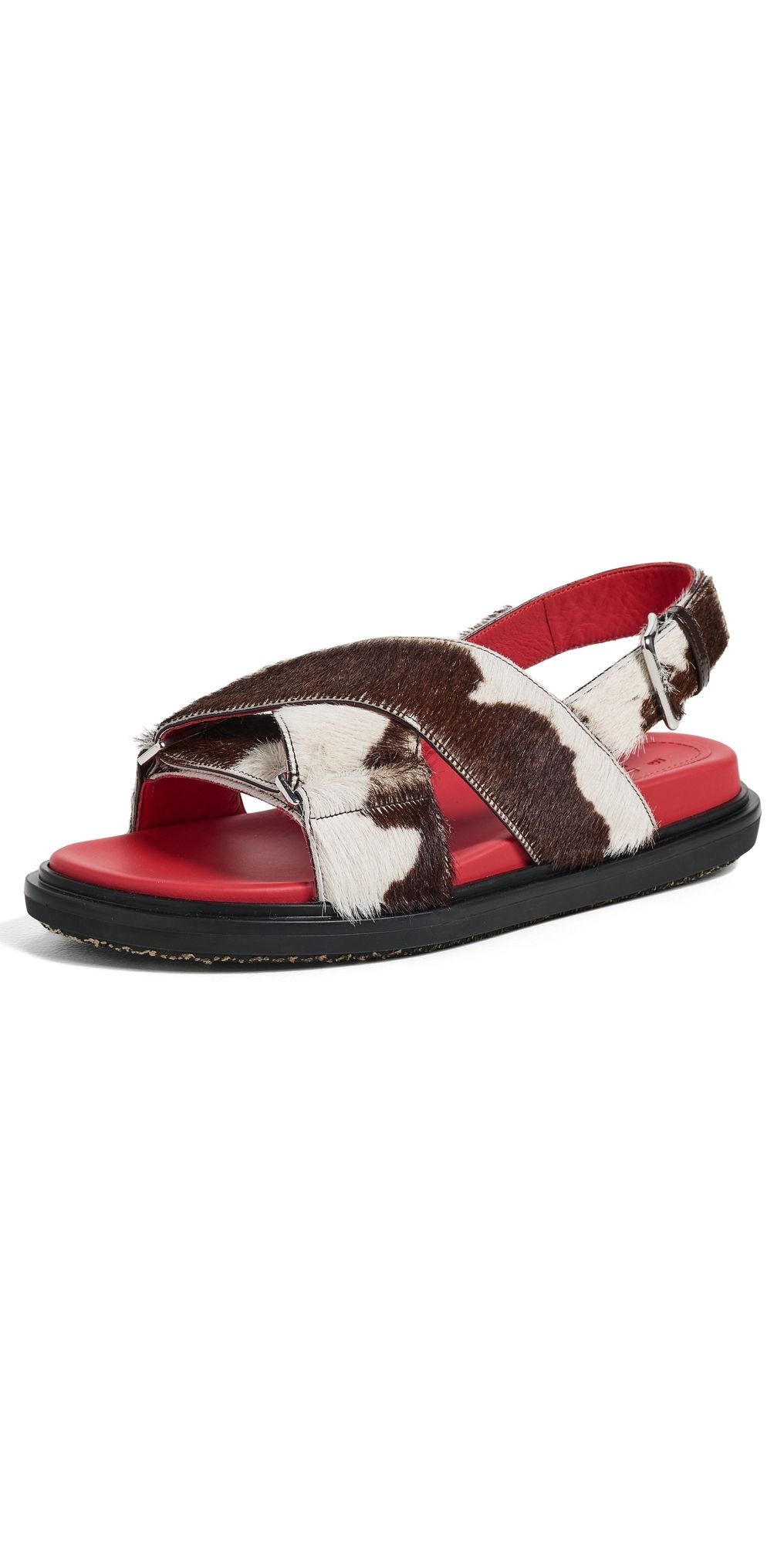 Marni Fussbett Crisscross Sandals LILY WHITE/BROWN 37