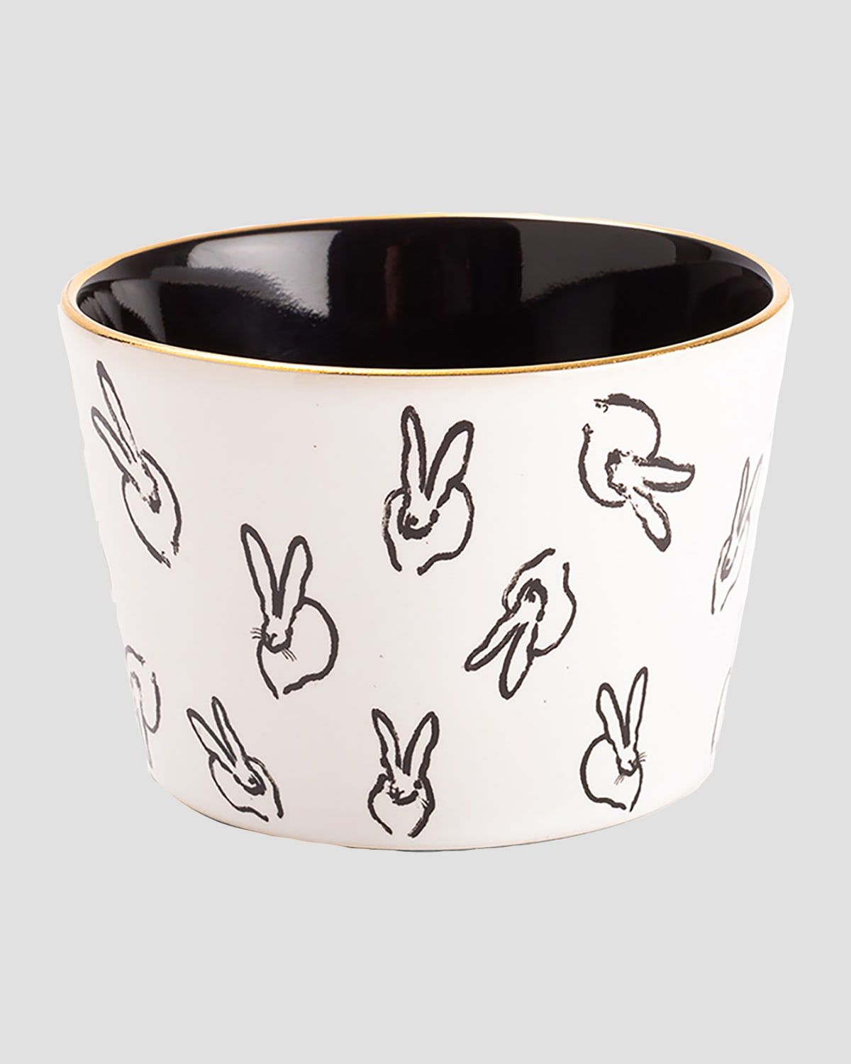 Bunny Bar Bowl White with Black Interior