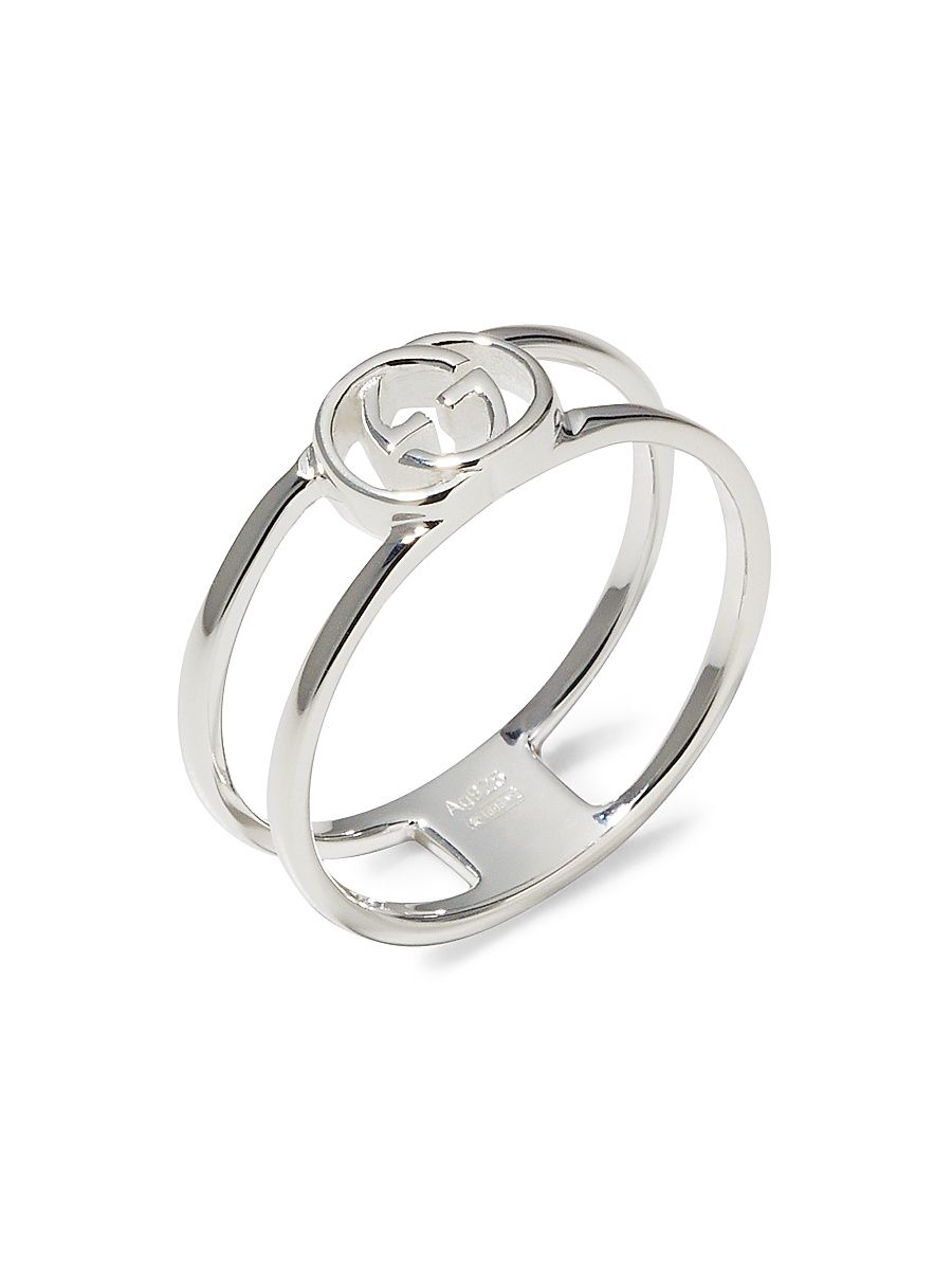 Women's Interlocking-G Sterling Silver Open Ring - Silver - Size 9