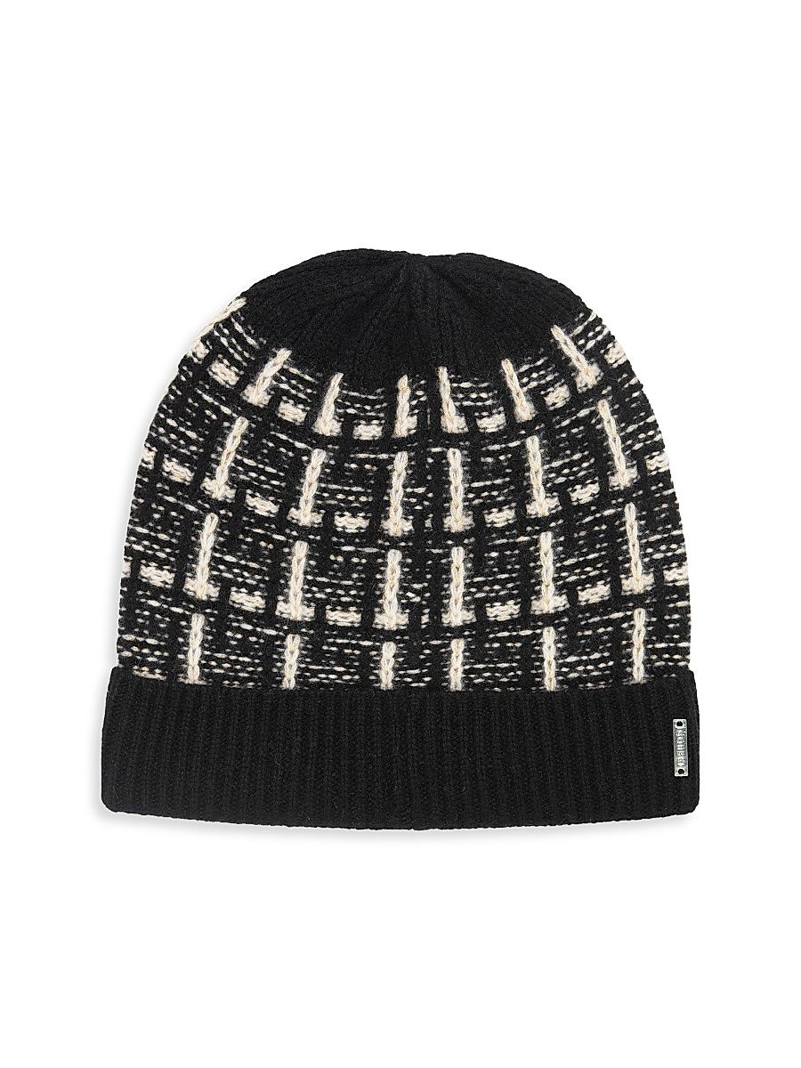 Women's Select Cashmere Beanie Hat - Black Ivory