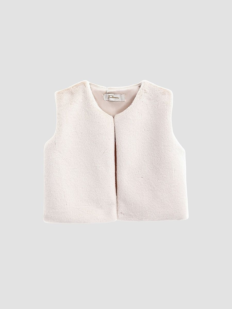 Baby Girl's Plush Vest - Peach - Size 12 Months