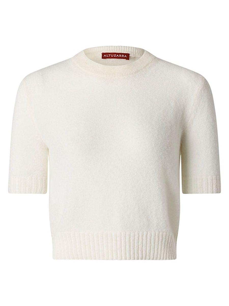 Women's Ty Merino Wool-Alpaca Blend Sweater - Ivory - Size XL