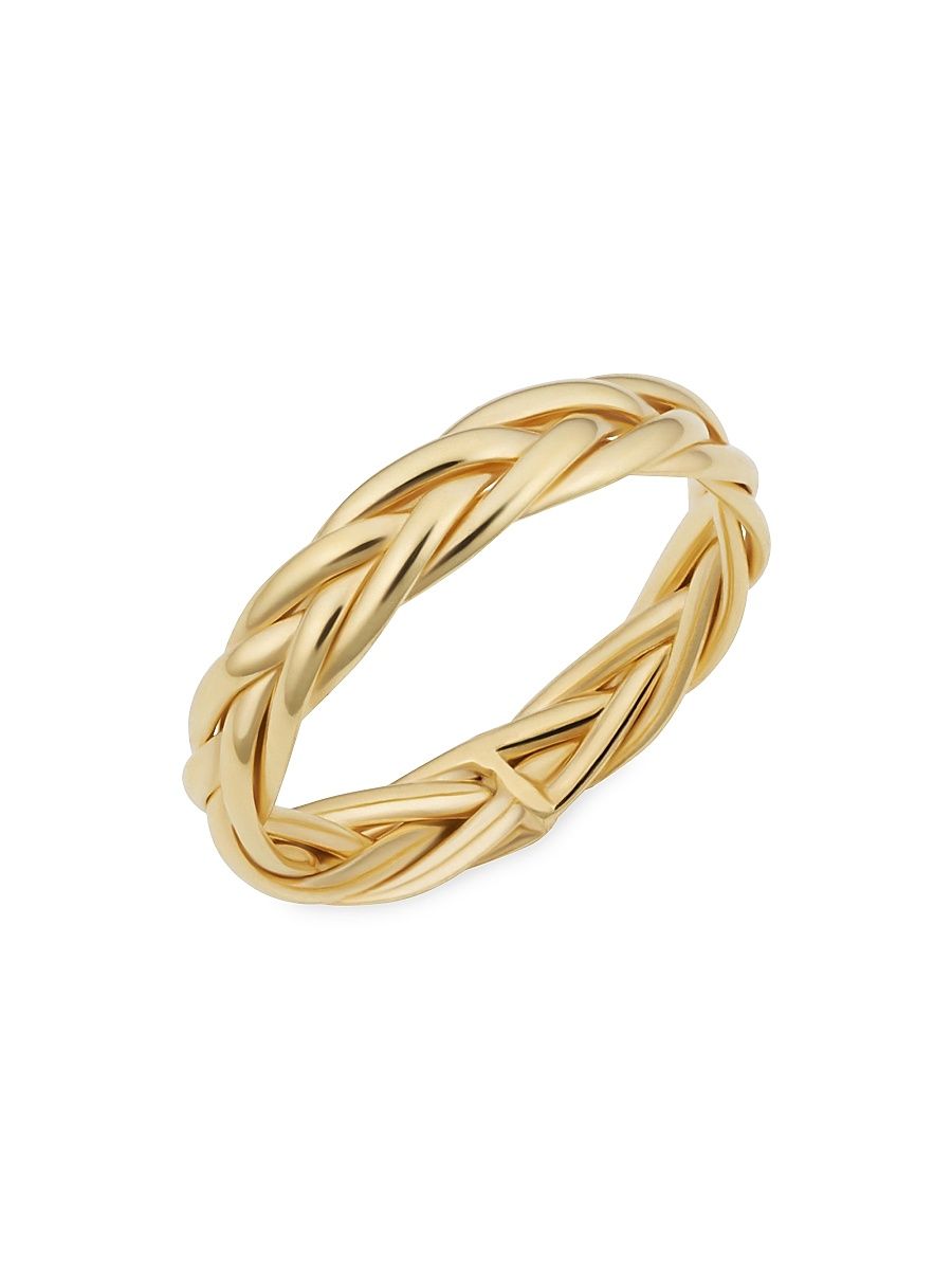 Women's 14K Yellow Solid Gold Caesar Ring - Yellow Gold - Size 9