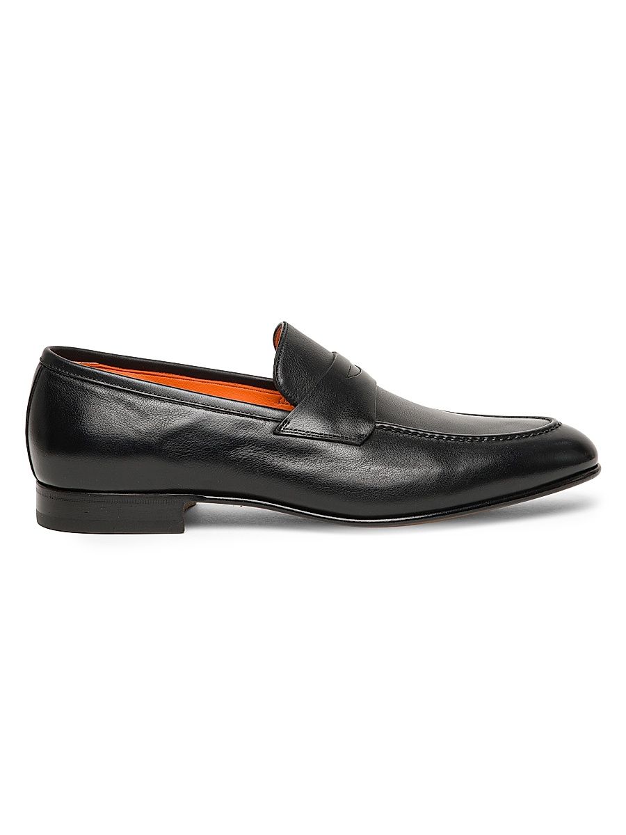 Men's Leather Penny Loafers - Black - Size 11