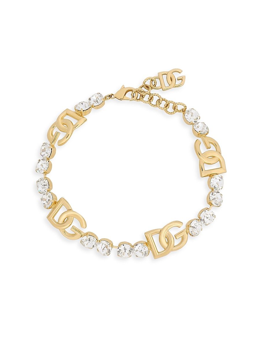 Women's Goldtone & Glass Crystal Monogram Bracelet - Gold