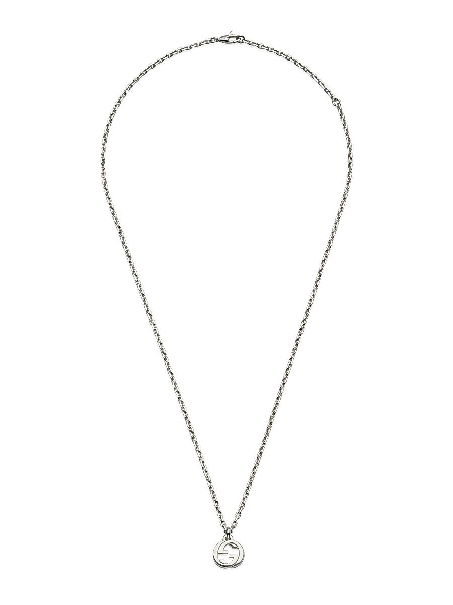 Men's Interlocking G Sterling Silver Chain Necklace - Silver