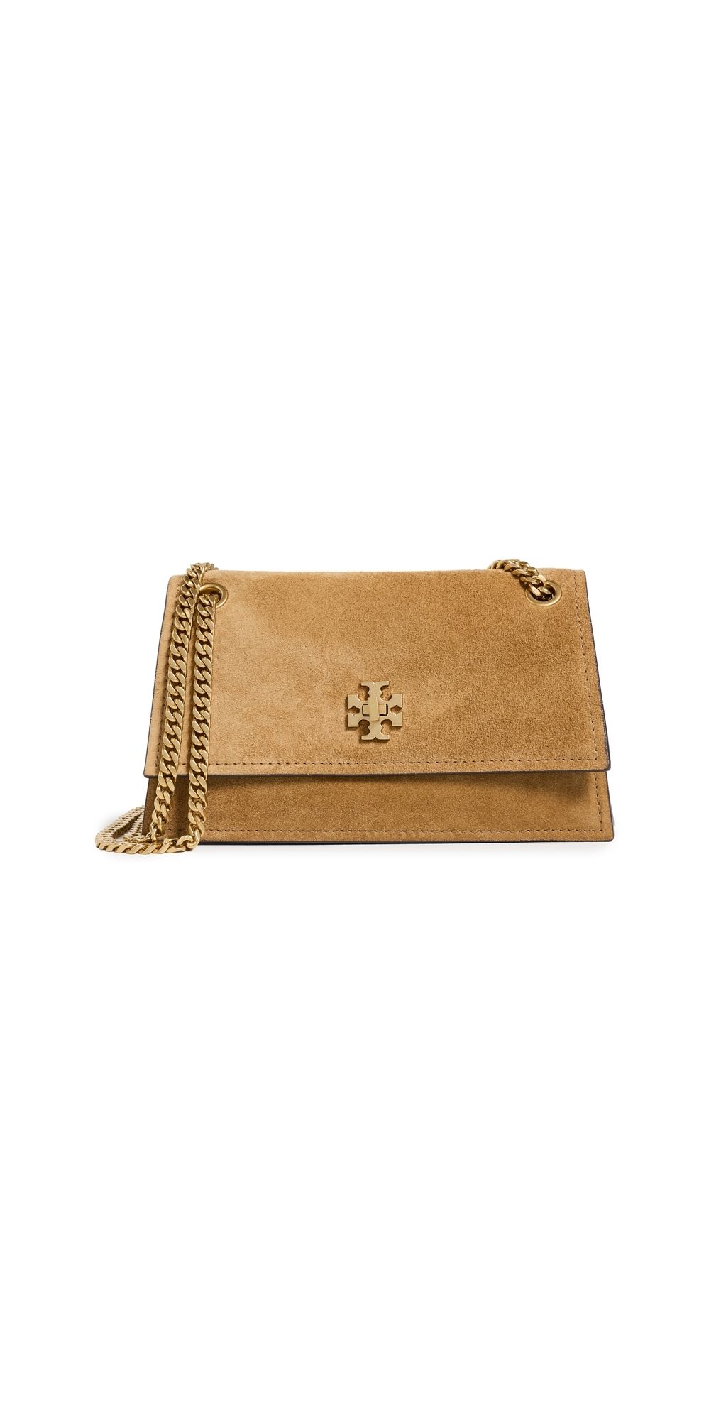 Tory Burch Kira Turnlock Suede Mini Bag Toffee One Size