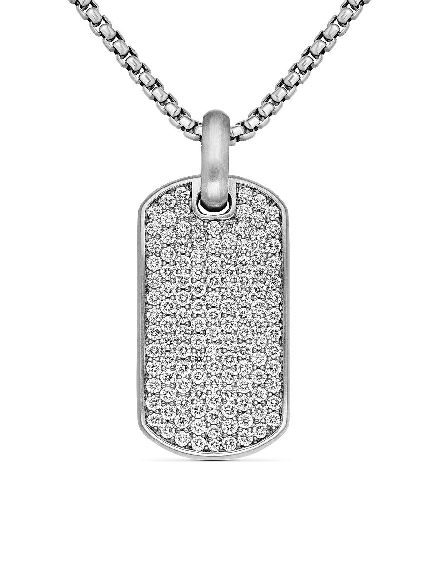 Men's Chevron Tag in Sterling Silver - Silver