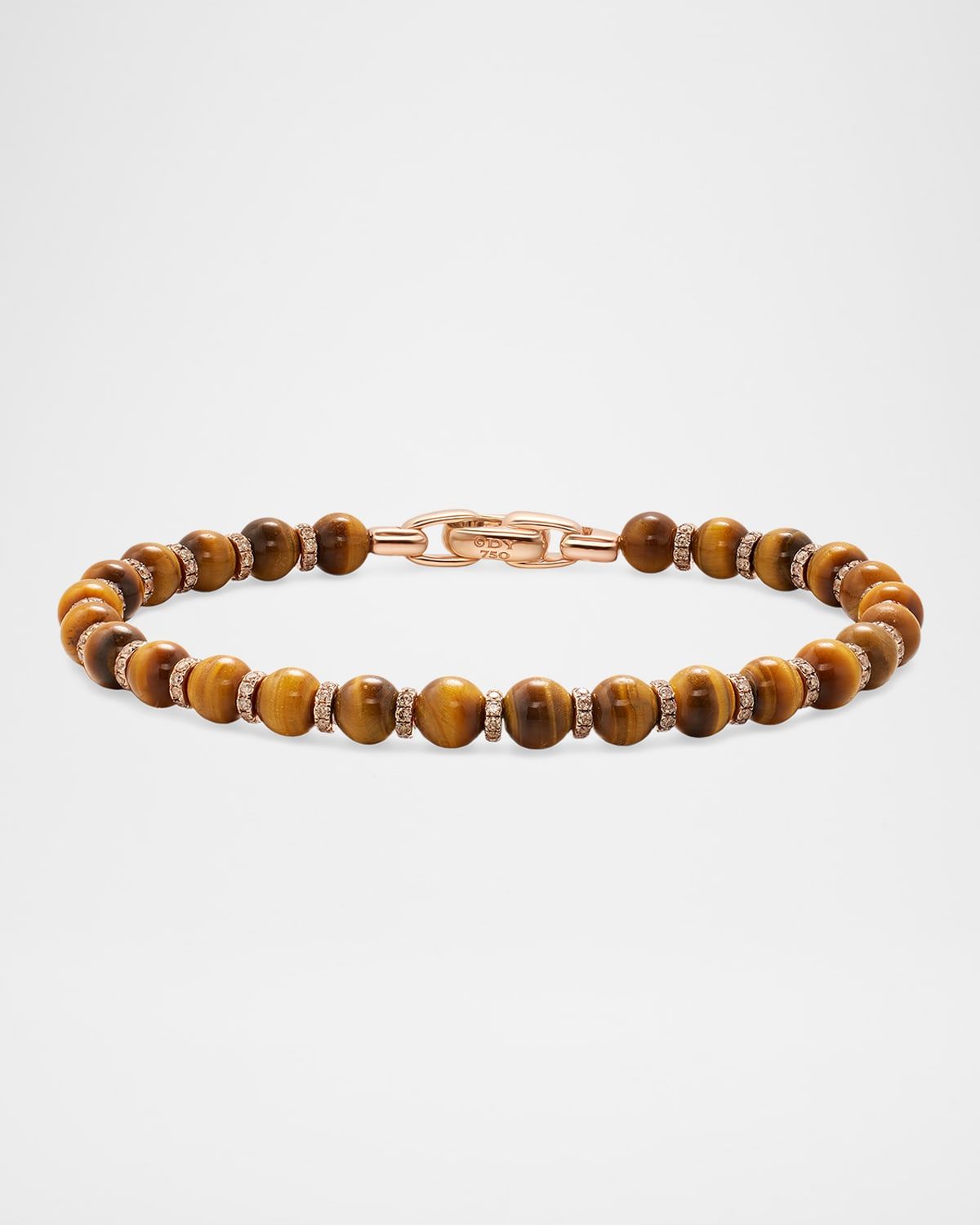 Men & apos;s Spirtual Bead Bracelet in 18K Gold with Diamonds and Gemstone