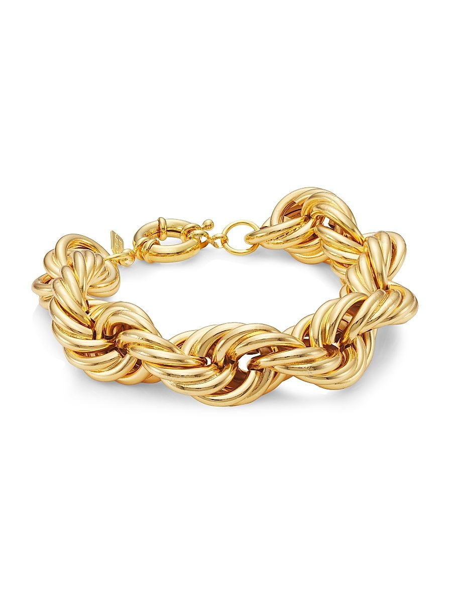 Women's Goldtone Twist Chain Bracelet - Gold