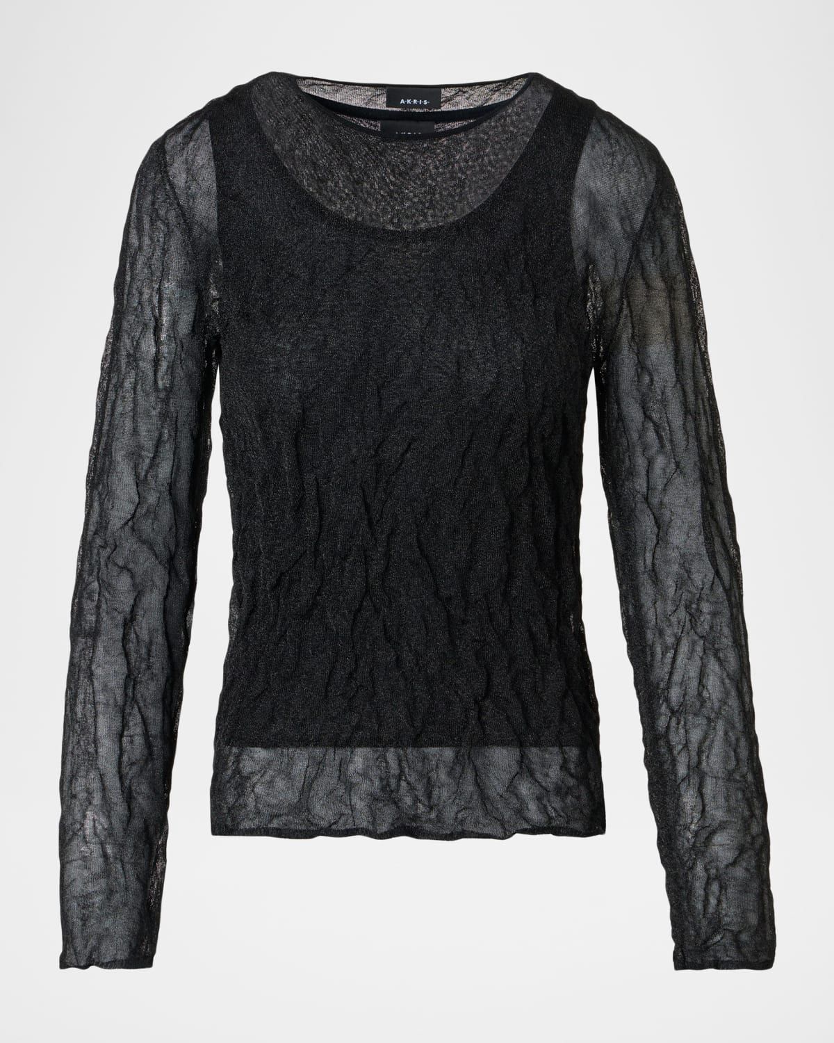 Layered Sheer Long-Sleeve Top