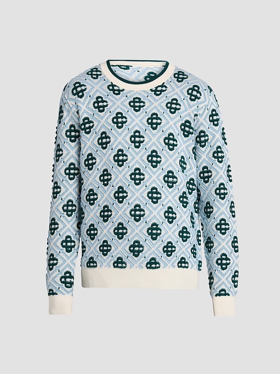 Men's Monogram Wool Crewneck Sweater - Green - Size XXL