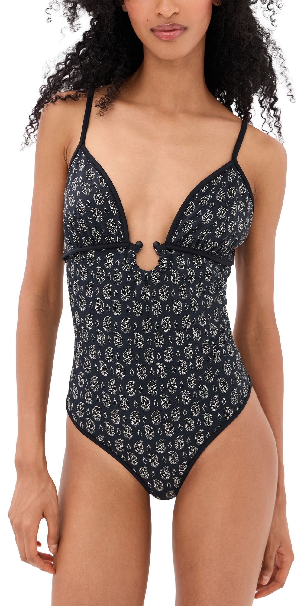 Johanna Ortiz Tide Mirage One Piece BLACK / ECRU XS