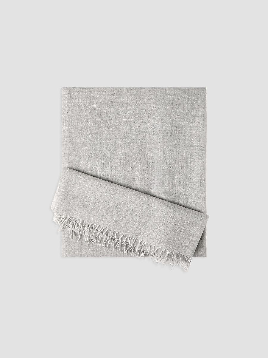 Women's Cashmere and Silk Scarf - Light Grey