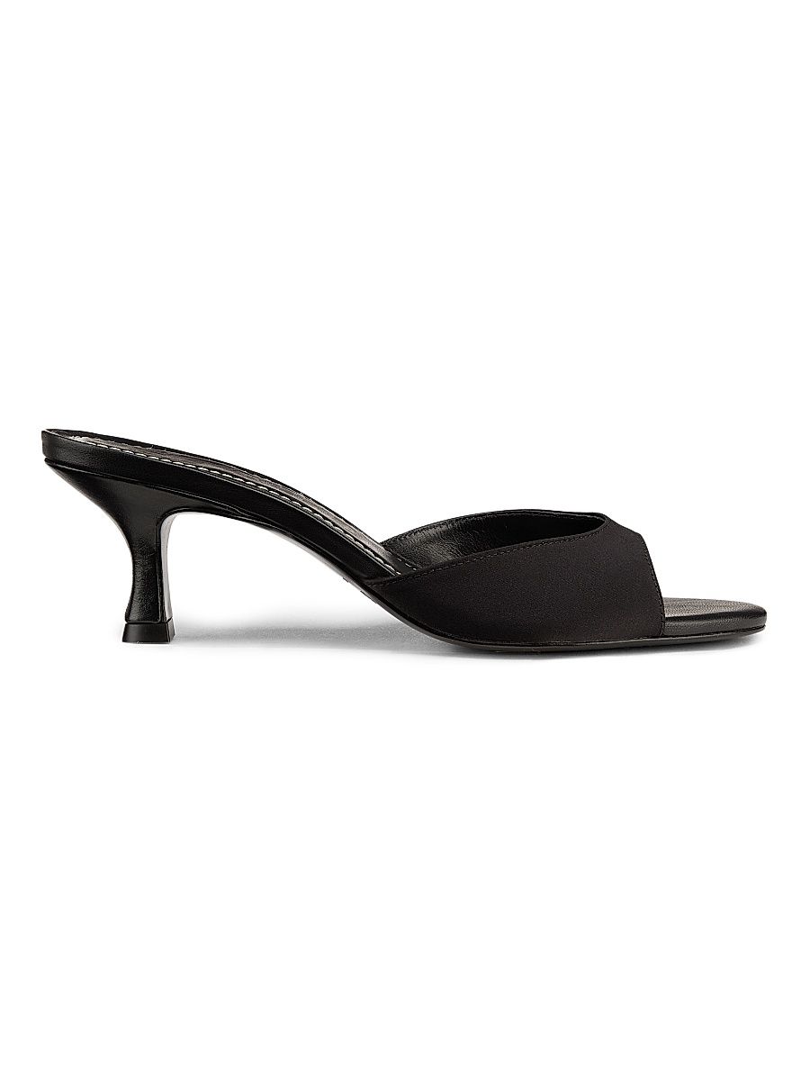 Women's Bridgette Satin 55MM Mules - Black - Size 12