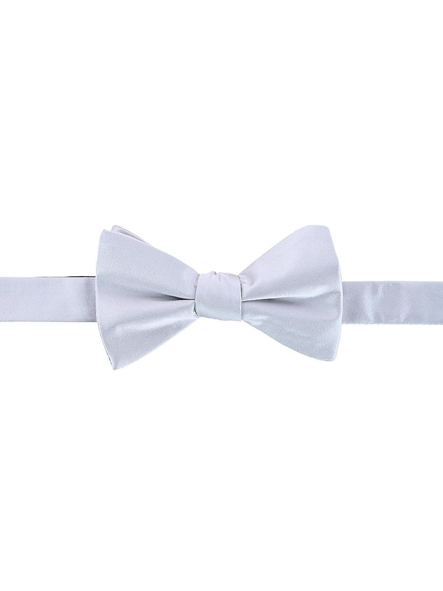 Men's Silk Bow Tie - Silver