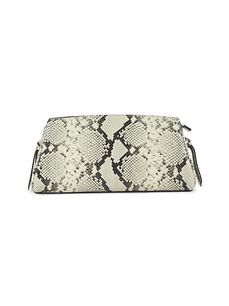 Women's Maude Leather Convertible Clutch - White Snake