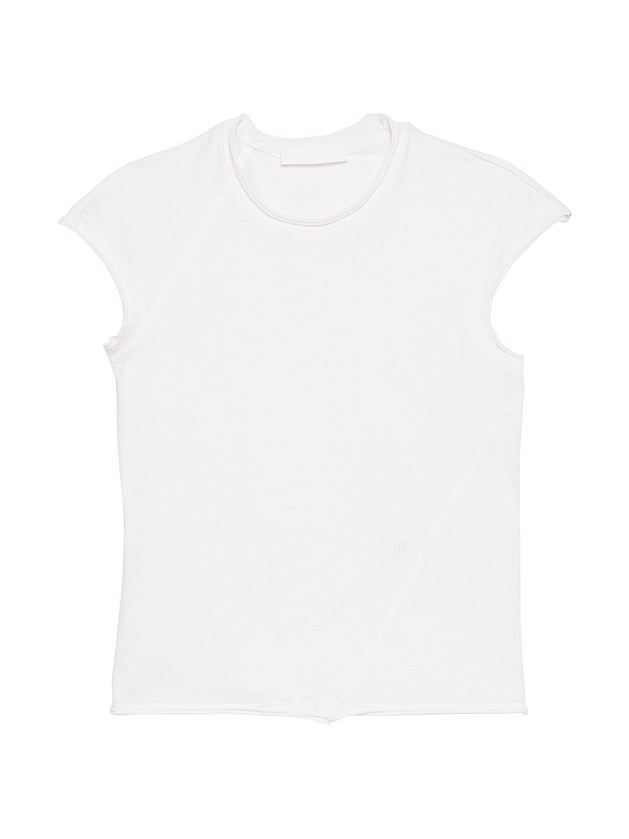 Women's Twisted Crop Crewneck Top - Optic White - Size Medium