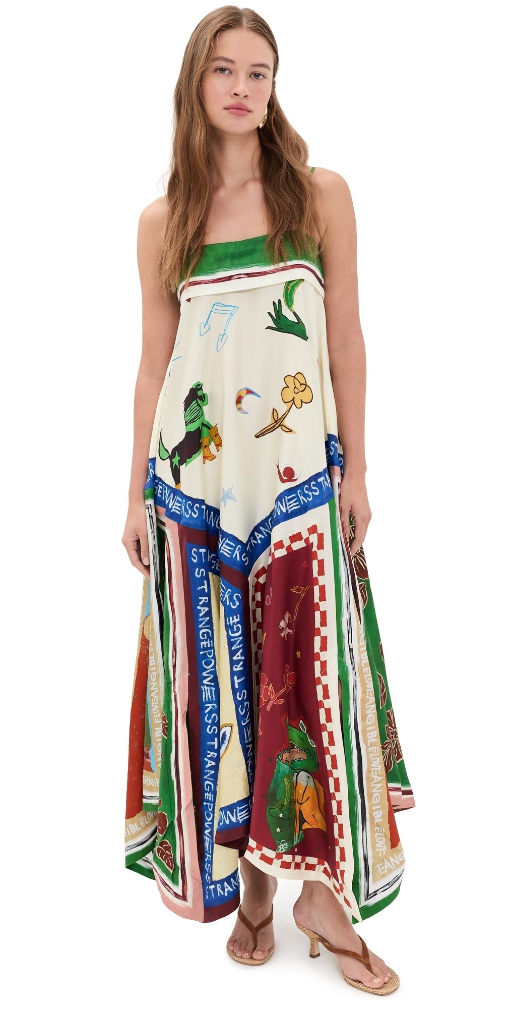 ALÉMAIS Tangible Love Silk Midi Dress Multi 10