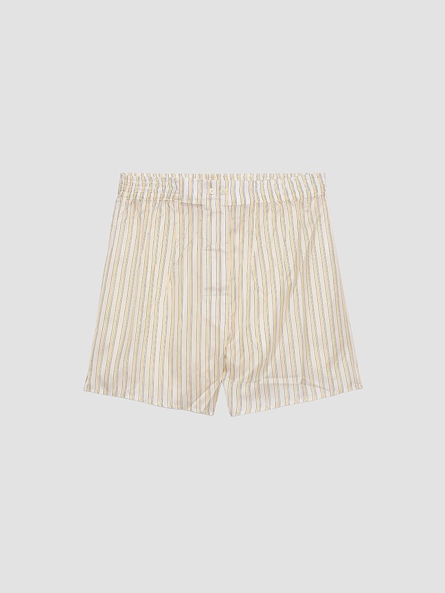 Women's Striped Boxer Shorts - Yellow Multi - Size 0