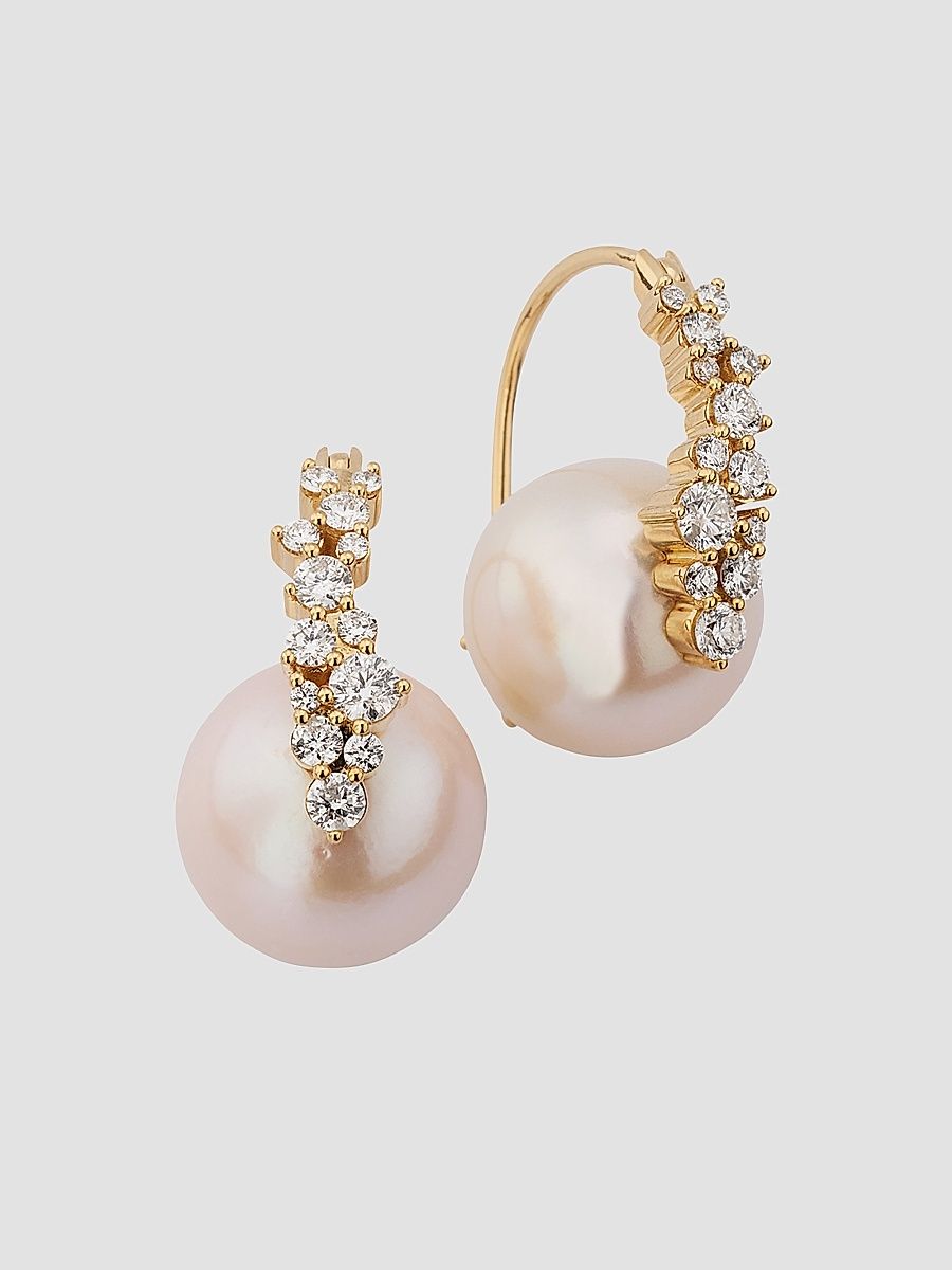 Women's Cocktail 14K Yellow Gold, Freshwater Pearl & 0.70 TCW Diamond Drop Earrings - Gold