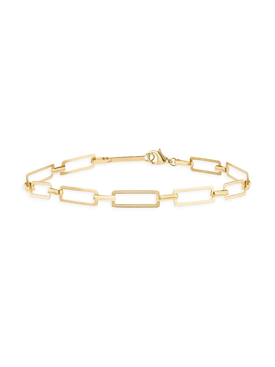 Women's 14K Yellow Gold Paperclip Chain Bracelet - Yellow Gold - Size 6