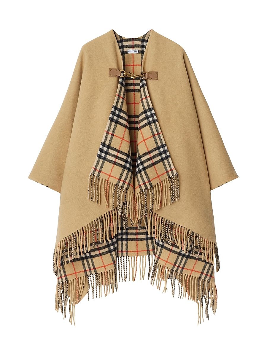 Women's St. Marsh Check Wool Cape - Sand