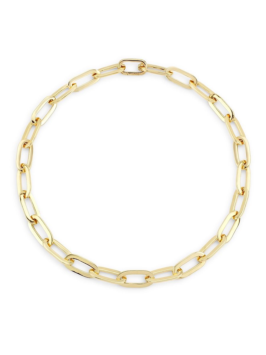 Women's 14K Yellow Gold Paper Clip Chain Necklace/18" - Gold