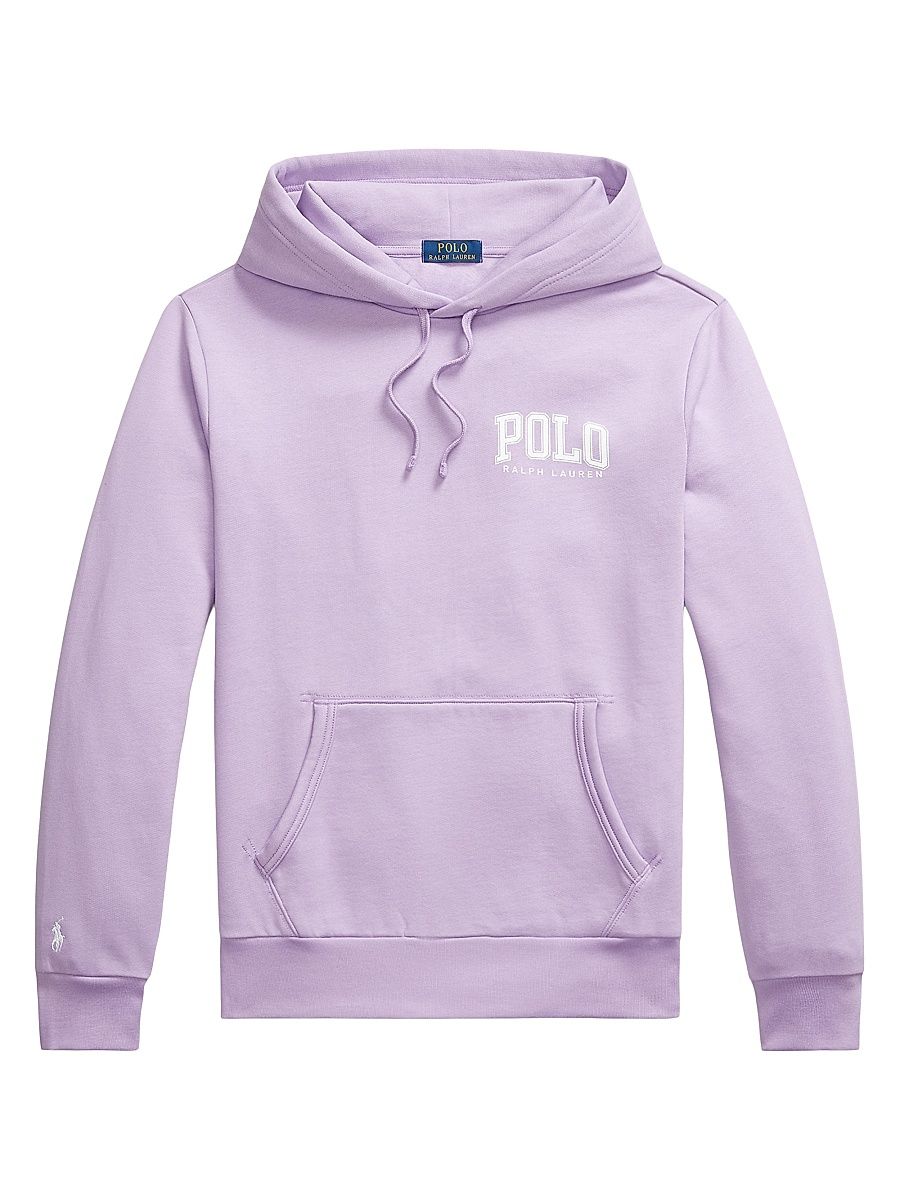 Men's Logo Cotton-Blend Fleece Hoodie - Light Lilac - Size XL