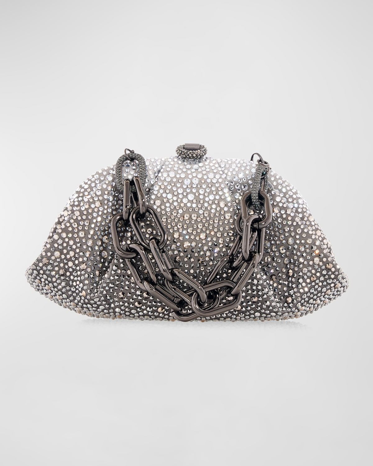 Gemma Pleated Ombré Crystal Top-Handle Bag