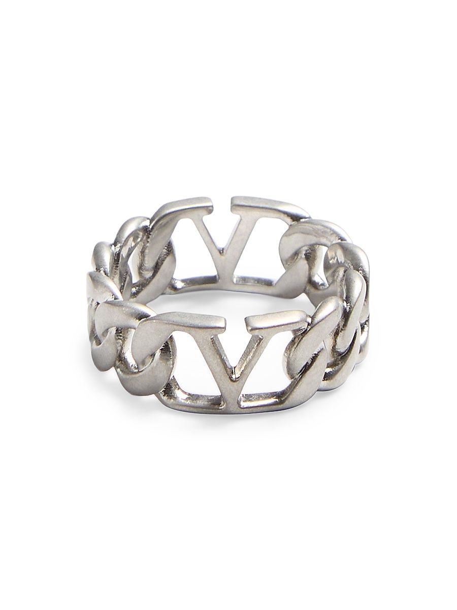 Men's VLogo Signature Metal Ring - Palladium - Size 25