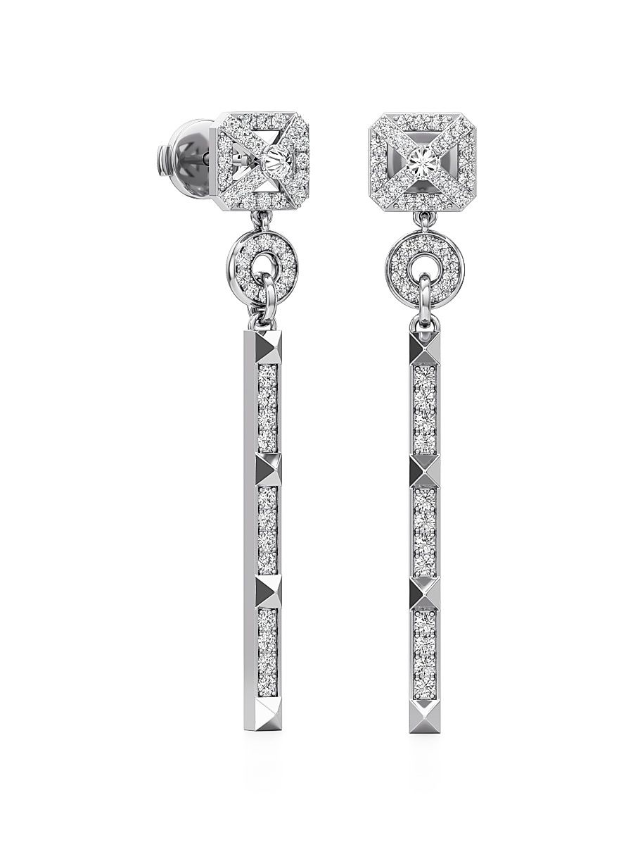 Women's Armor 18K White Gold & 0.57 TCW Lab-Grown Diamond Drop Earrings - White Gold
