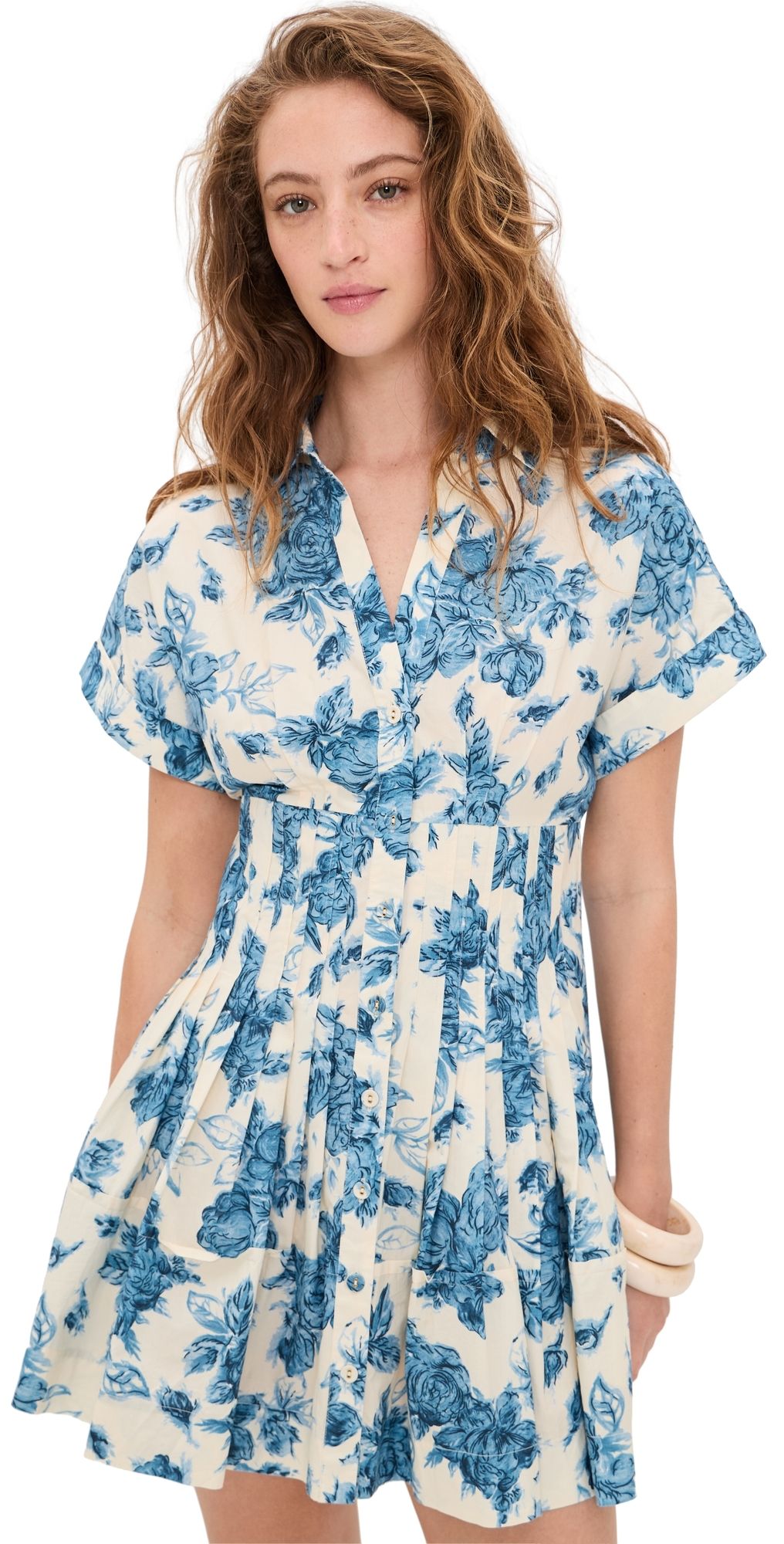 Cara Cara Nash Mini Dress Tossed Floral Blue XS