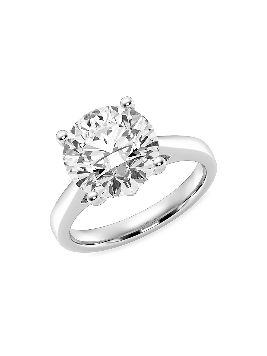 Women's 14K White Gold & 4 TCW Lab-Grown Diamond Solitaire Engagement Ring - White Gold - Size 7
