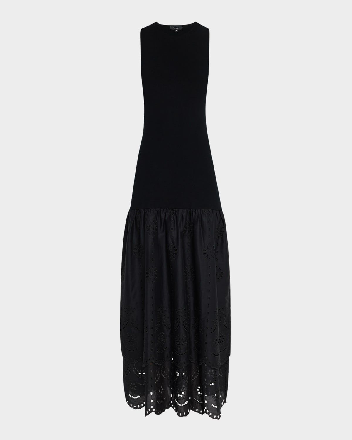 Lavina Embroidered Drop-Waist Maxi Dress