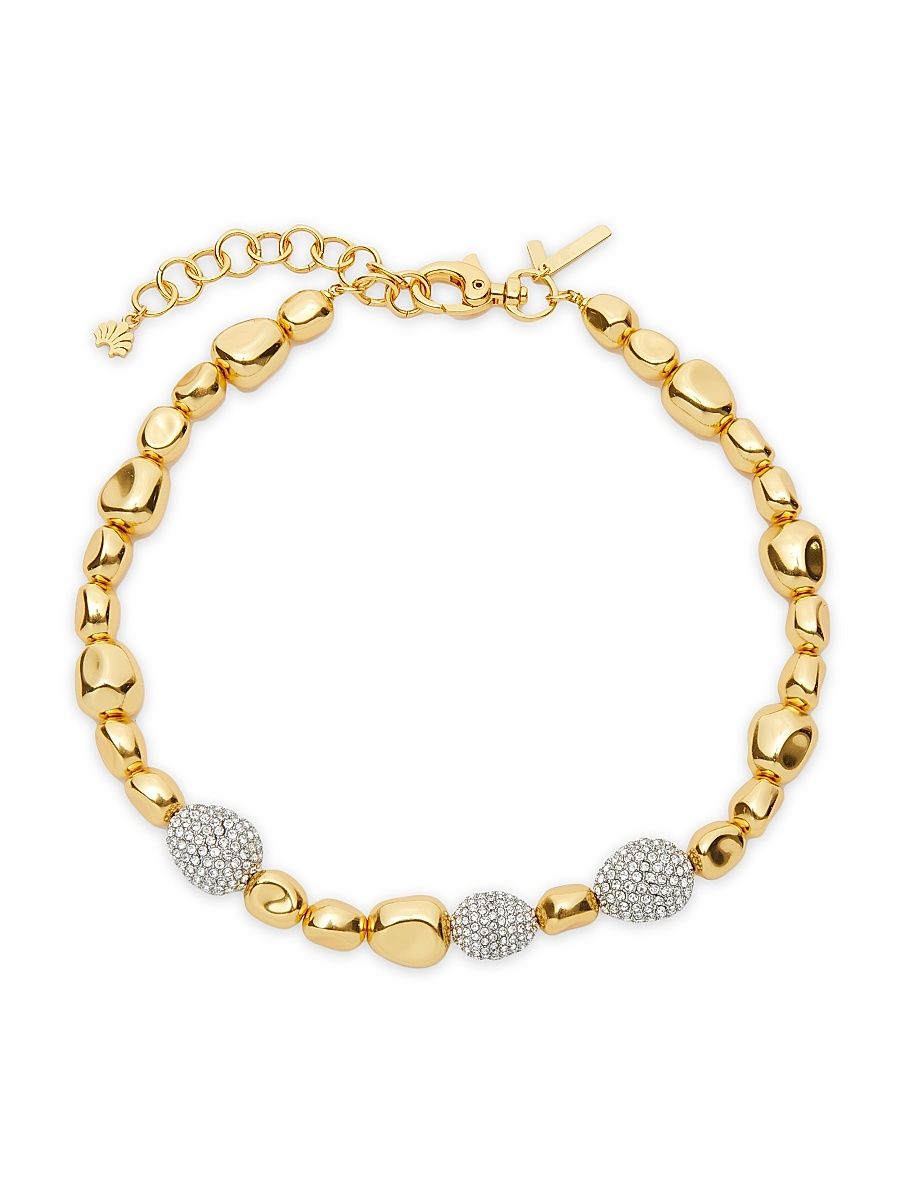 Women's Pebble 14K-Gold-Plated & Crystal Necklace - Gold