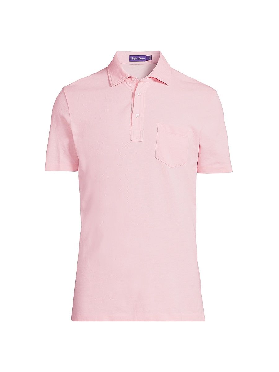 Men's Custom-Slim-Fit Washed Piqué Polo Shirt - Soft Pink - Size XL